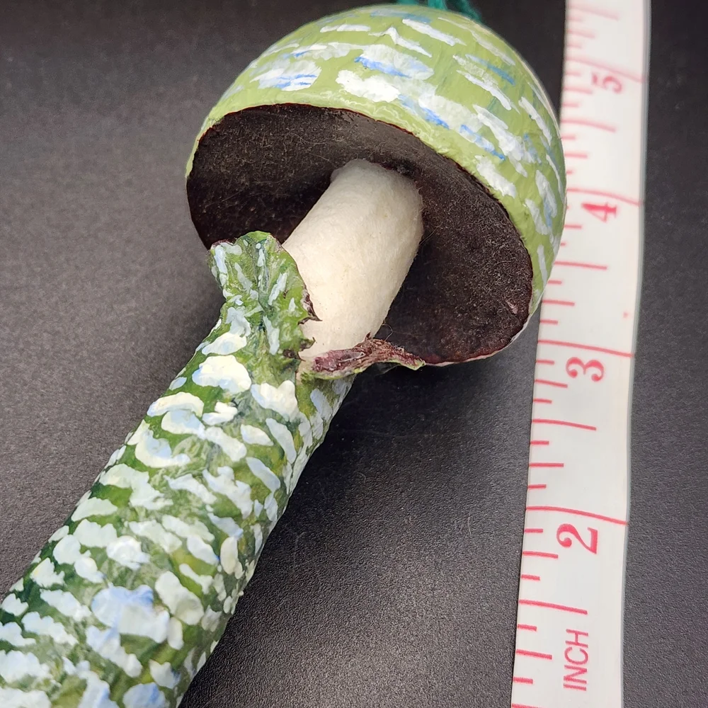 Hand Crafted Green Mushroom Hanging Decor Ornament